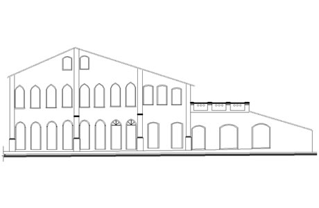 Desenho de fachada praa Aureliano S