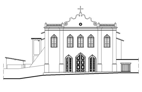 Desenho da fachada principal